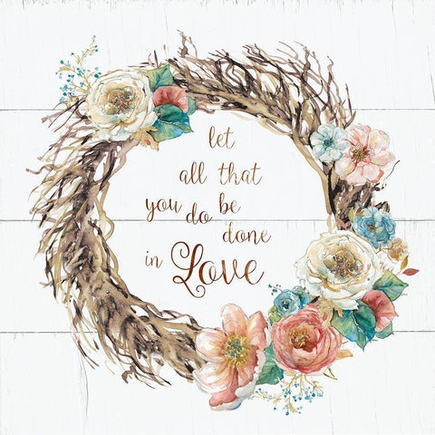 Done In Love White Modern Wood Framed Art Print by Robinson, Carol