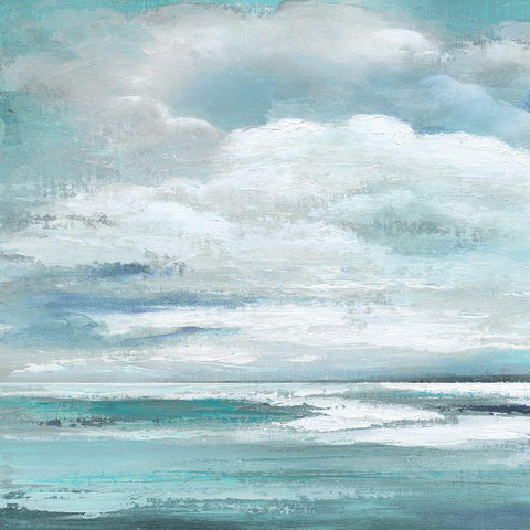 Billowing Clouds White Modern Wood Framed Art Print with Double Matting by Tava Studios