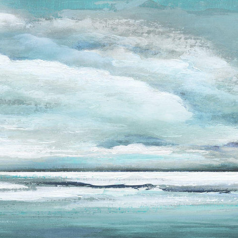 Billowing Clouds White Modern Wood Framed Art Print with Double Matting by Tava Studios