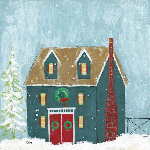 Ready For Christmas White Modern Wood Framed Art Print with Double Matting by Tava Studios
