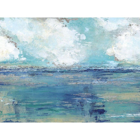 Oceans Away Black Modern Wood Framed Art Print with Double Matting by Tava Studios