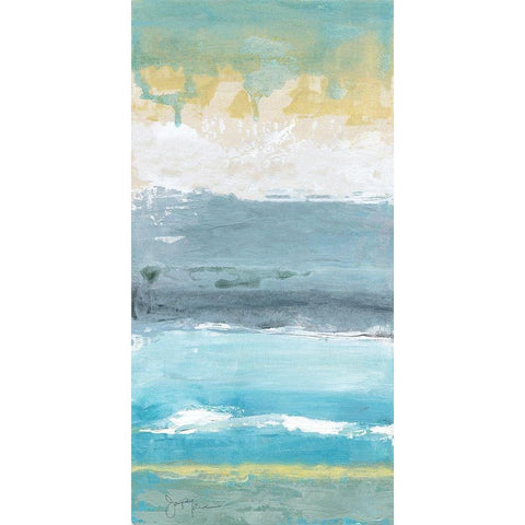 Beach Walk I Black Modern Wood Framed Art Print with Double Matting by Tava Studios