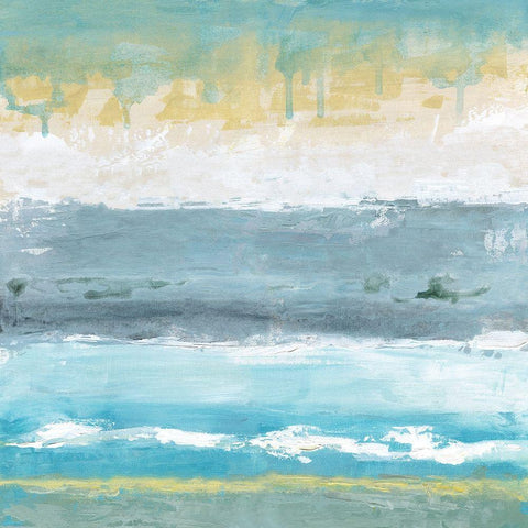 Ocean Tides Black Modern Wood Framed Art Print with Double Matting by Tava Studios