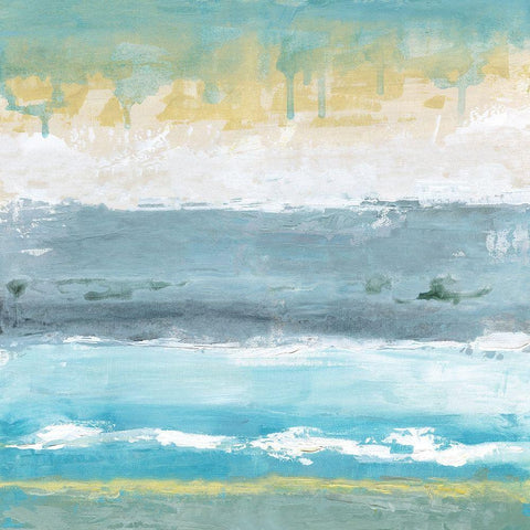 Ocean Tides Black Ornate Wood Framed Art Print with Double Matting by Tava Studios