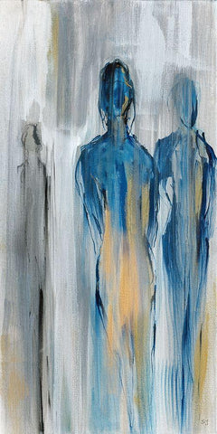 Just A Memory II White Modern Wood Framed Art Print with Double Matting by Jill, Susan