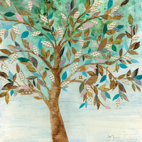 Magical Tree White Modern Wood Framed Art Print with Double Matting by Tava Studios