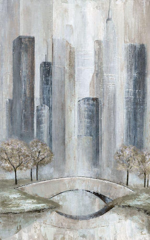 Central Park Black Ornate Wood Framed Art Print with Double Matting by Tava Studios