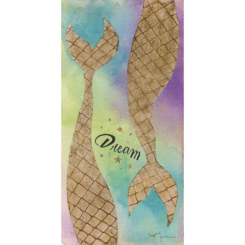 Mermaid Dream White Modern Wood Framed Art Print by Tava Studios