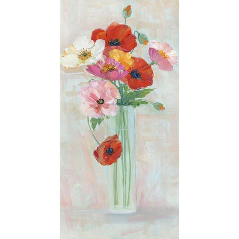 Confetti Poppy White Modern Wood Framed Art Print by Swatland, Sally
