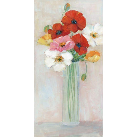 Confetti Poppy White Modern Wood Framed Art Print by Swatland, Sally