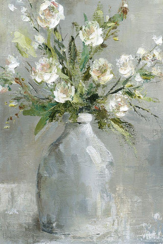Country Bouquet Black Ornate Wood Framed Art Print with Double Matting by Robinson, Carol