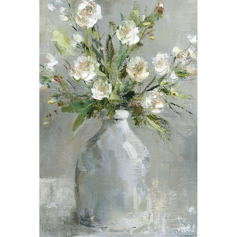 Country Bouquet White Modern Wood Framed Art Print by Robinson, Carol
