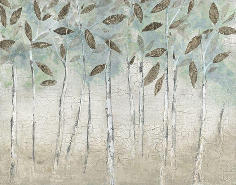 Rain Soft Woods Black Ornate Wood Framed Art Print with Double Matting by Tava Studios