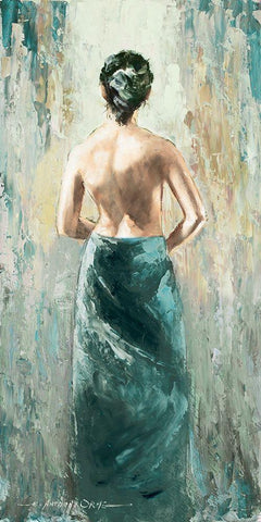 Demure I White Modern Wood Framed Art Print with Double Matting by Orme, E. Anthony