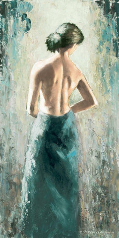 Demure II White Modern Wood Framed Art Print with Double Matting by Orme, E. Anthony