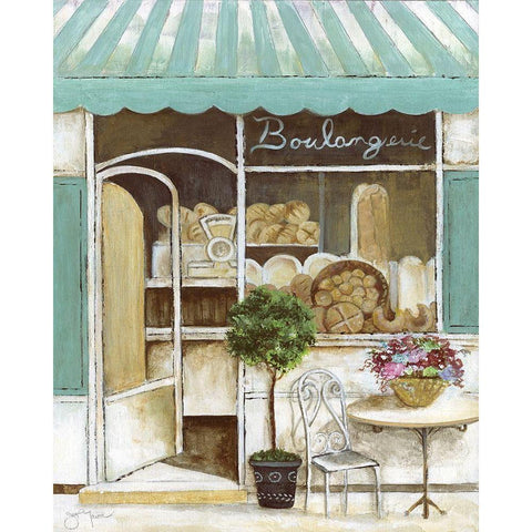 Boulangerie Black Modern Wood Framed Art Print with Double Matting by Tava Studios