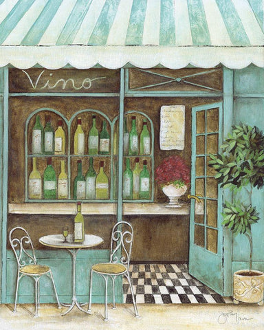Vino White Modern Wood Framed Art Print with Double Matting by Tava Studios