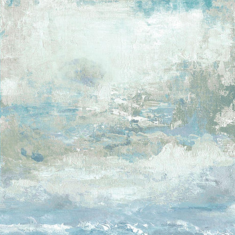 Cloudscape White Modern Wood Framed Art Print with Double Matting by Tava Studios