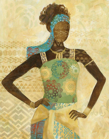 Tribal Vision White Modern Wood Framed Art Print with Double Matting by Nan