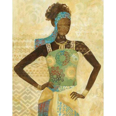 Tribal Vision Black Modern Wood Framed Art Print with Double Matting by Nan