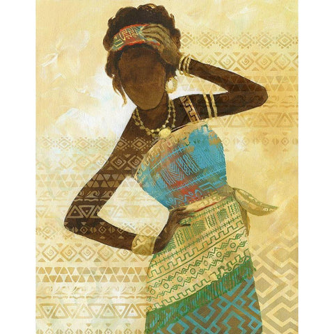 Tribal Vision Black Modern Wood Framed Art Print by Nan