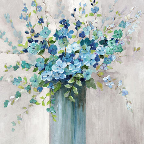 Sea Isle Wildflowers White Modern Wood Framed Art Print by Nan