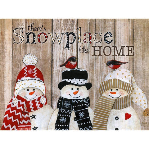 Snowplace Like Home Gold Ornate Wood Framed Art Print with Double Matting by Tava Studios