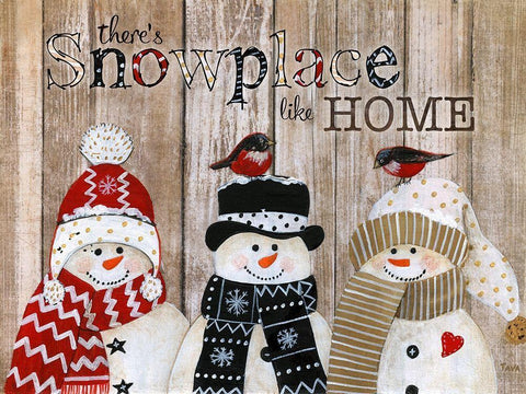 Snowplace Like Home White Modern Wood Framed Art Print with Double Matting by Tava Studios
