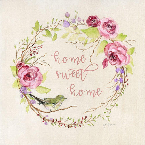 Spring Home White Modern Wood Framed Art Print with Double Matting by Tava Studios