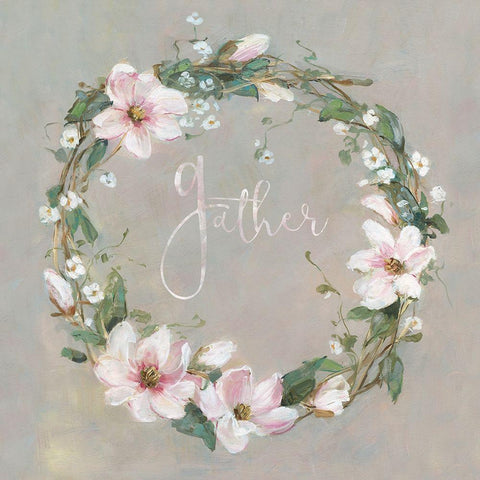Gather White Modern Wood Framed Art Print by Swatland, Sally