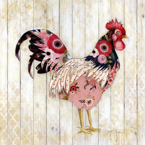 Pecking Order I Black Modern Wood Framed Art Print with Double Matting by Tava Studios