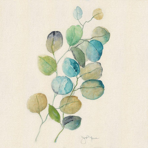 Eucalyptus I White Modern Wood Framed Art Print with Double Matting by Tava Studios