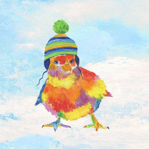 Groovy Chick and Sky Black Modern Wood Framed Art Print with Double Matting by Tava Studios