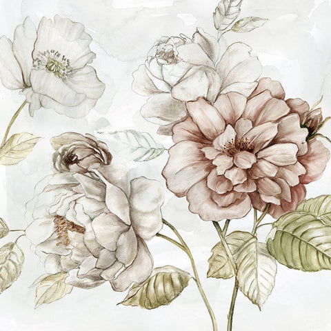Washed Botanical III White Modern Wood Framed Art Print by Robinson, Carol