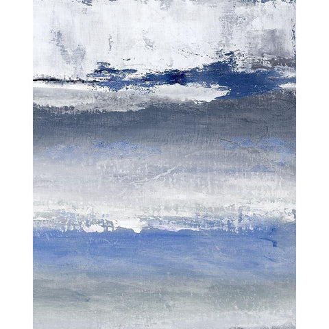 Soft Solace Indigo Black Modern Wood Framed Art Print with Double Matting by Tava Studios