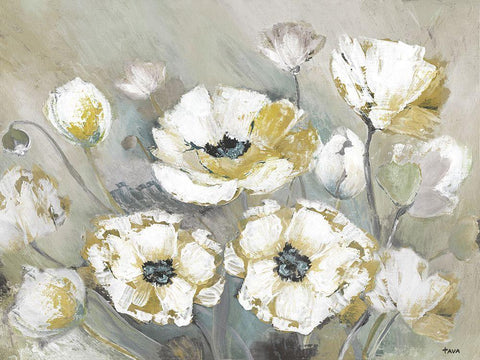 Soft Spring White Modern Wood Framed Art Print with Double Matting by Tava Studios