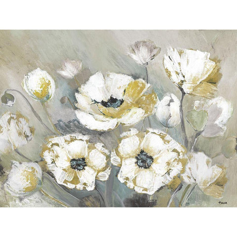 Soft Spring White Modern Wood Framed Art Print by Tava Studios