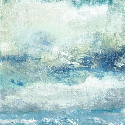 Topaz Cloudscape White Modern Wood Framed Art Print with Double Matting by Tava Studios