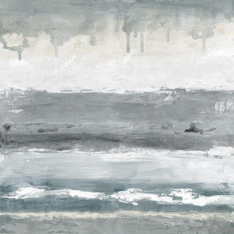 Soft Bay I White Modern Wood Framed Art Print with Double Matting by Tava Studios