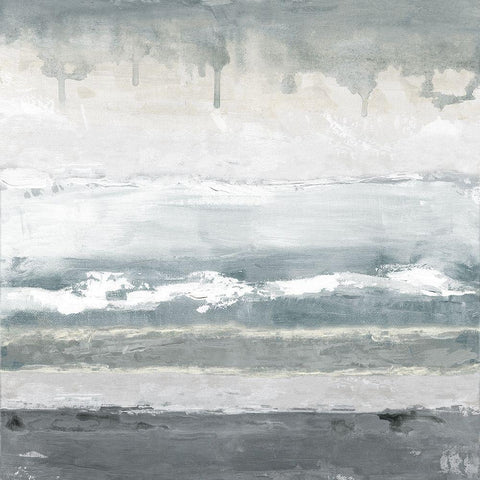 Soft Bay II Black Modern Wood Framed Art Print with Double Matting by Tava Studios