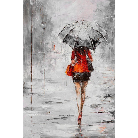 City in the Rain II White Modern Wood Framed Art Print by Kowalik, Jolanta