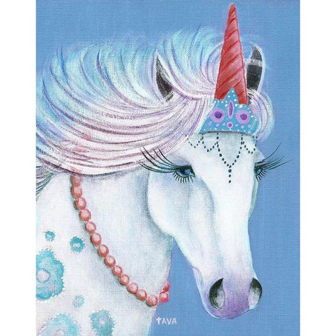 Unicorn I Gold Ornate Wood Framed Art Print with Double Matting by Tava Studios