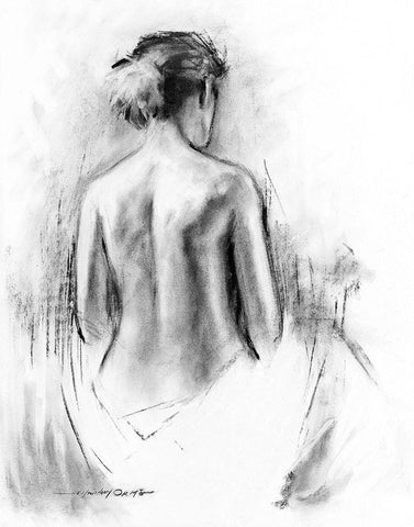 Soft Silhouette III White Modern Wood Framed Art Print with Double Matting by Orme, E. Anthony