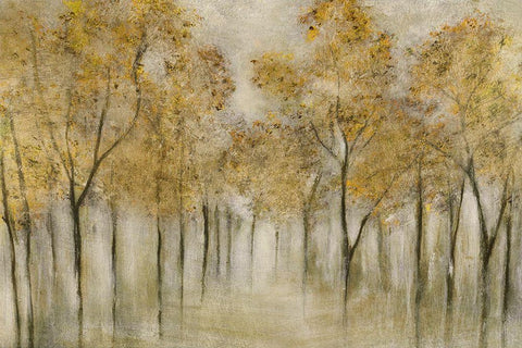 Golden Spring White Modern Wood Framed Art Print with Double Matting by Tava Studios