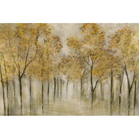 Golden Spring Black Modern Wood Framed Art Print with Double Matting by Tava Studios