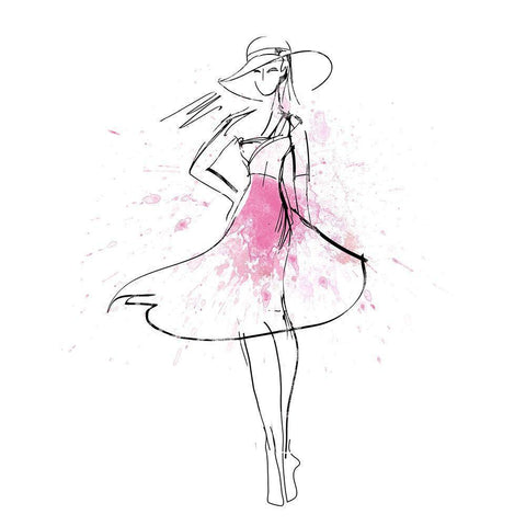 Whimsy Girl I Black Modern Wood Framed Art Print by Knutsen, Conrad