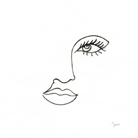 Vogue Look I White Modern Wood Framed Art Print with Double Matting by Tava Studios