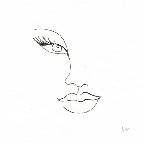 Vogue Look II Black Modern Wood Framed Art Print with Double Matting by Tava Studios