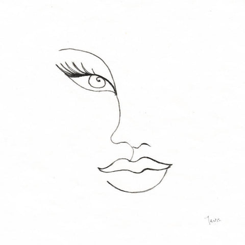 Vogue Look II White Modern Wood Framed Art Print with Double Matting by Tava Studios