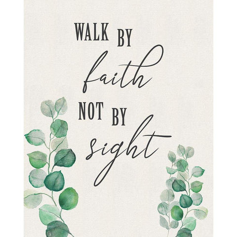 Walk By Faith Gold Ornate Wood Framed Art Print with Double Matting by Tava Studios